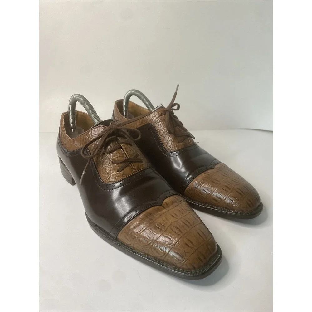 Bolano Men's Dress Shoe. Men's Size 9 Cognac/ Brown. WYND-215.Oxford Style Dress